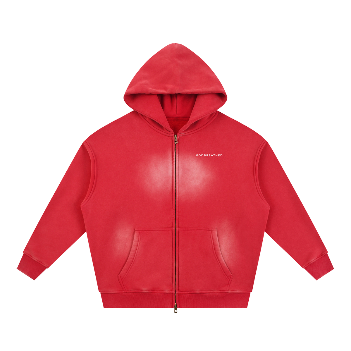 Sunfade Two-way Zipper Boxy Fleece Hoodie