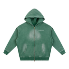 Sunfade Two-way Zipper Boxy Fleece Hoodie